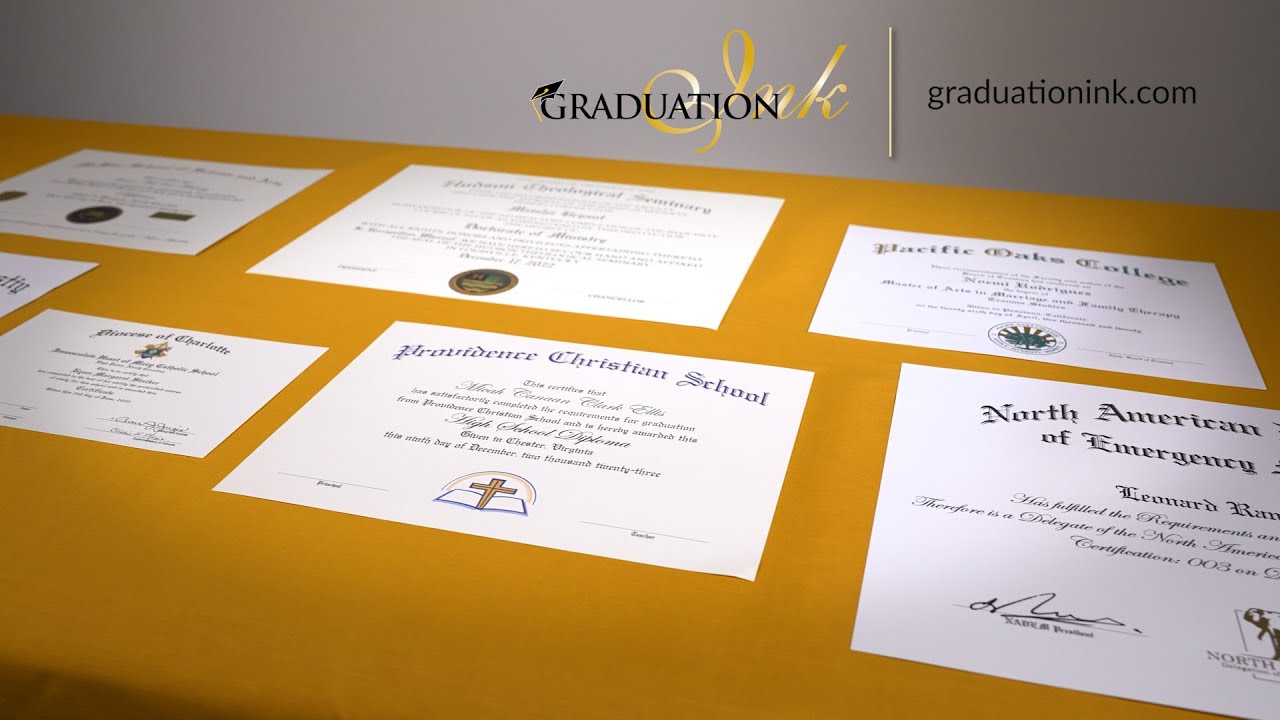 Grade School Diploma Printing - Graduation Ink Diplomas, image size:1280x720
