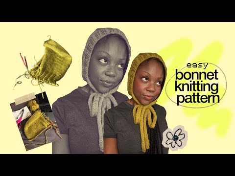 beginner friendly bonnet knitting tutorial !! with FREE written pattern :)