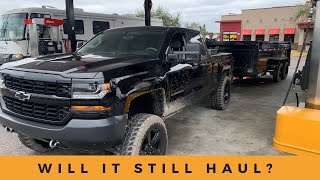 8 inch lifted Silverado 1500 towing heavy
