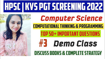 Demo Class-3 TOP 50 PYTHON IMPORTANT QUESTIONS| HPSC | KVS