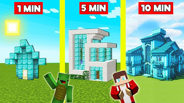 DIAMOND HOUSE BUILD BATTLE CHALLENGE In Minecraft - NOOB VS PRO - Maizen Mizen Mazien Parody