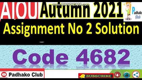⏩ AIOU Code 4682 Solved Assignment No.2 Autumn 2021 || Level: MSc sociology