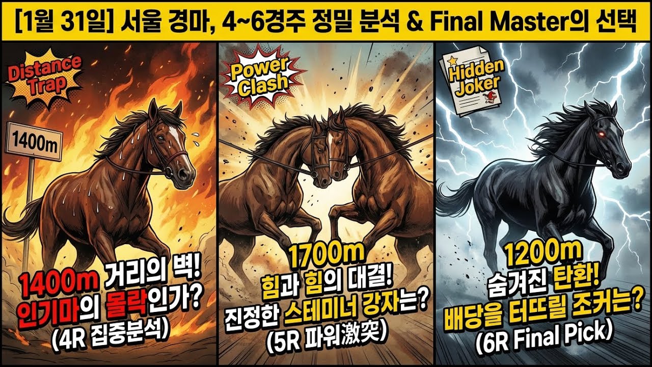 2026년01월31일 4~6 경주) 경마예상❇️렛츠런파크🔥토요경마예측📊족집게데이터