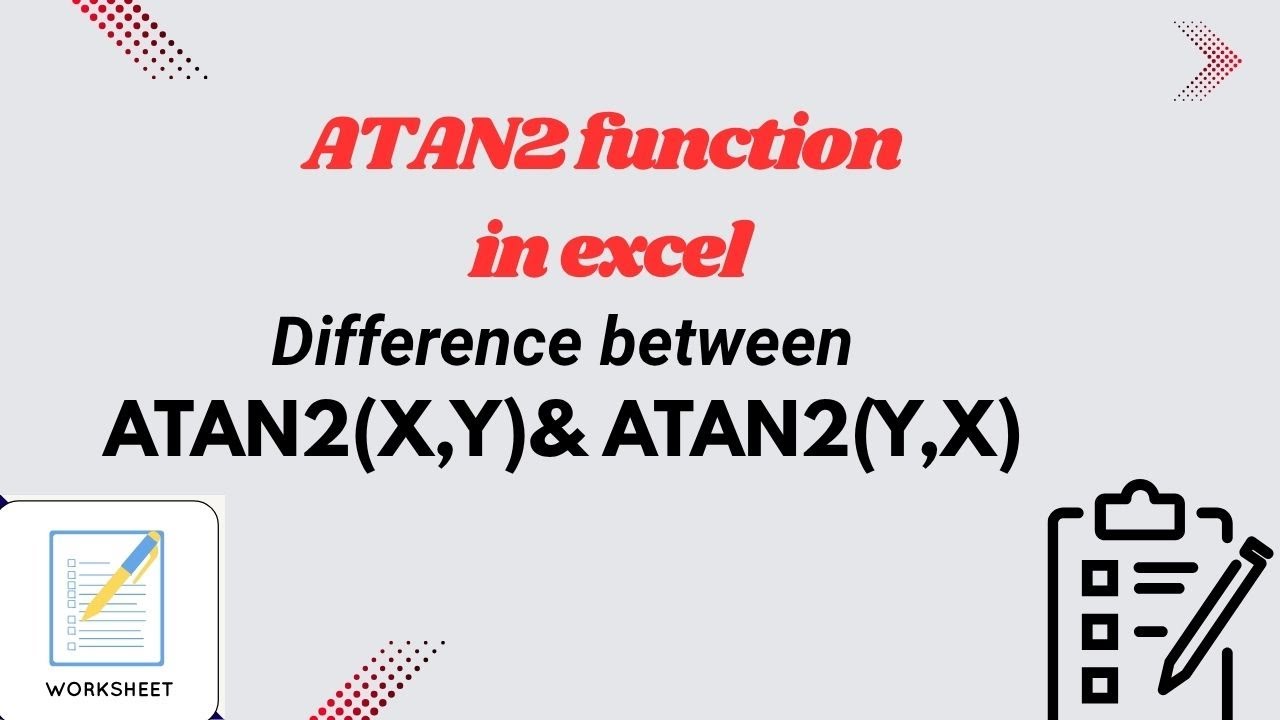 ATAN2 Function in Excel | Difference between ATAN2(X,Y) & ATAN2(Y,X ...