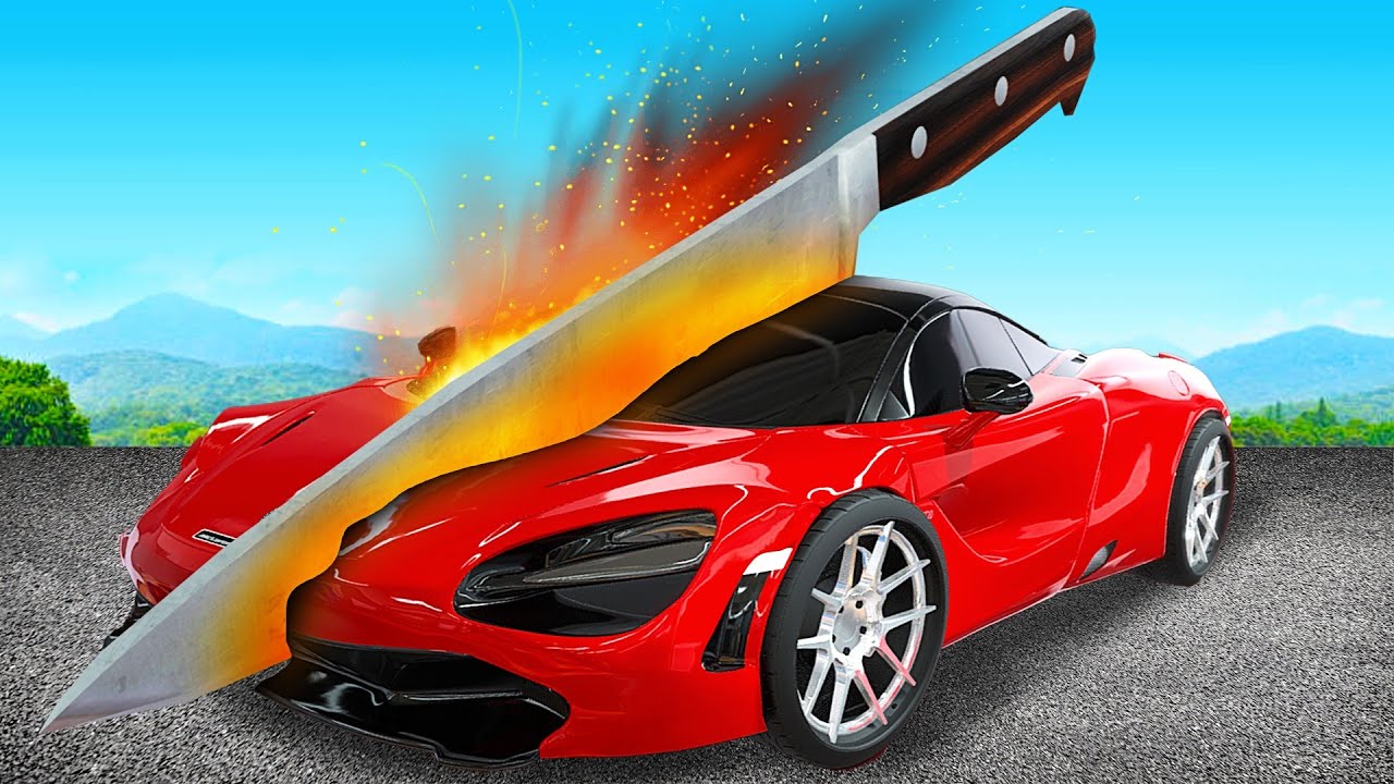 Voitures vs Couteau à 1,000 Degrés dans BeamNG
