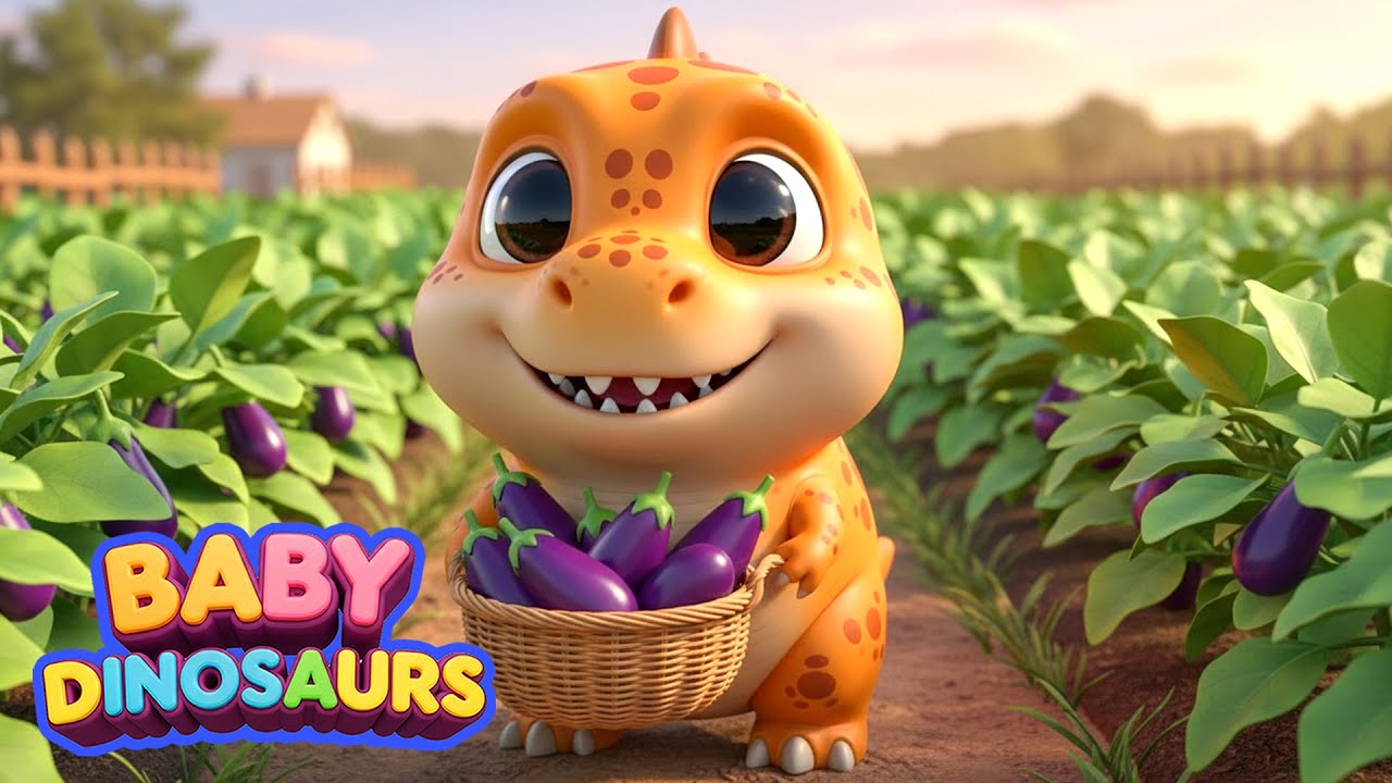 Dino’s Eggplant Garden Story 🍆 The Cutest Dinosaur Farm Story Ever _  Beep Beep
