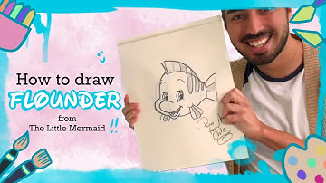 How to draw FLOUNDER from The Little Mermaid / Drawing Tutorial / Fast and Easy