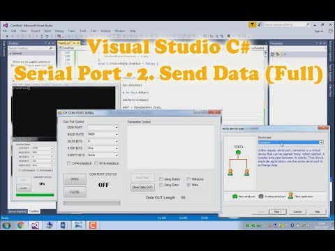 Visual Studio C# Serial Communication (Serial Port) tutorial 2.Send Data (2/13)