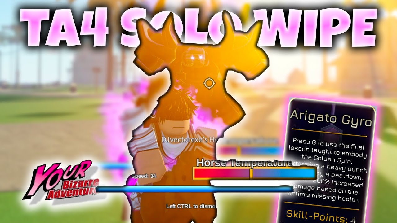 [YBA] TA4 SOLO SBR WIPE IS INSANE...