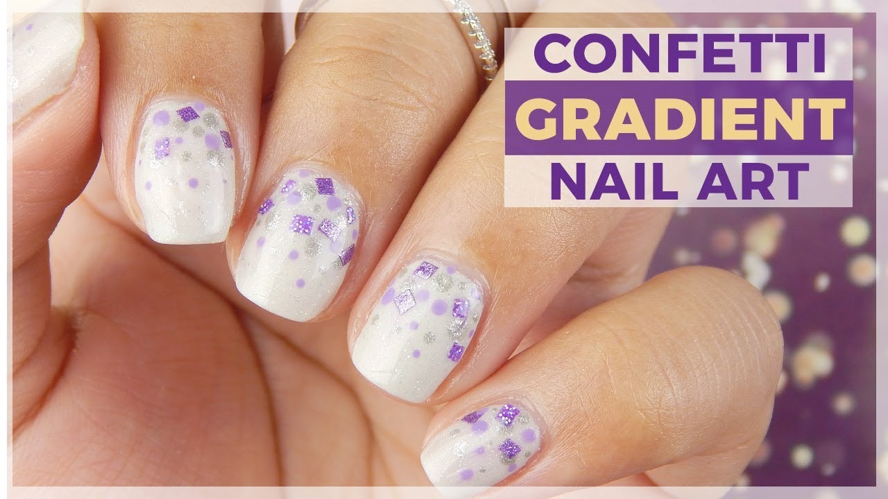 ✤ Uñas faciles con confeti en degradado ✤ Tutorial Nailpossible ? - YouTube