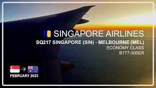Singapore Airlines: Great as usual on SQ | SQ217 SIN-MEL | Economy Class | Trip Report