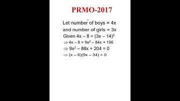 PRMO 2017 || Quadratic equations (#shorts #10 solution for short#9)