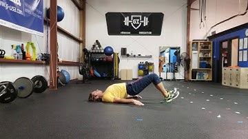 Supine  Hamstring Curl with slider, furniture movers, slideboard, towel on tile concrete or in socks