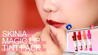 Swatch Skinia Magic Lip Tint Pack I Không Lem Không Trôi Suốt 12H