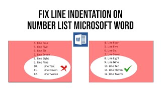 Fix Numbered List Line Indentation On Microsoft Word