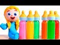 SUPERHERO BABY TRIES NEW BABY BOTTLES FLAVORS ❤ SUPERHERO PLAY DOH CARTOONS FOR KIDS