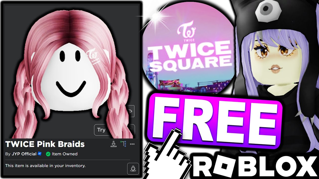 FREE ACCESSORY! HOW TO GET TWICE Pink Ombre Braids! (ROBLOX TWICE