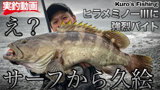 サーフクエ！！実釣映像！ヒラメミノーⅢに強烈なバイト！#fishing #クエ #ヒラメ #サーフ #黒田寛亮 #釣り #熱砂 #シマノ #SHIMANO #KurosFishing