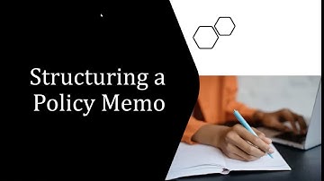 Policy Writing Workshop: Memo Structure