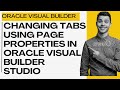 Changing Tabs using Page Properties using Oracle Visual Builder Studio Express