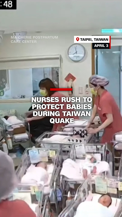 Nurses rush to protect babies during Taiwan quake