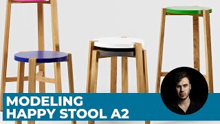 Happy Stool modeling 3Ds Max | Architectural Visualization Tutorials