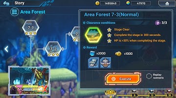 ROCKMAN X DIVE OFFLINE : Area Forest 7-3 (Normal) Deep Element Hidden