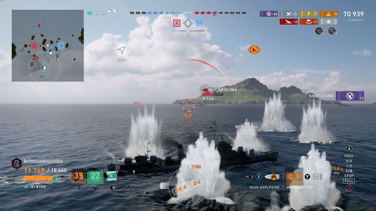 Kidd is a Beast Gunboat/AA Build 3300 Base XP World of Warships Legends Xbox Series X