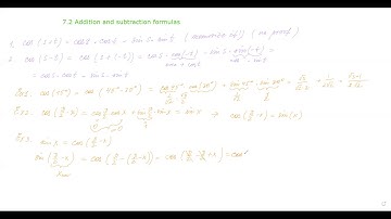 Section 7.2: Addition and subtraction formulas.