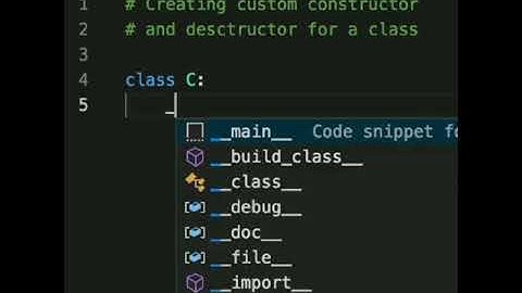 In Python, you can create your own constructor and destructor for your classes. Python programming