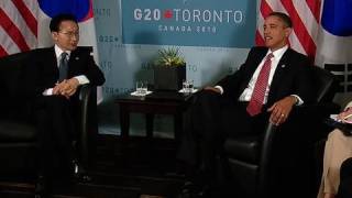 President Obama & South Korean President Lee at G20 Summit
