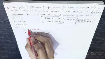 The potential difference in open circuit for a cell is 2.2volt.when a 4ohm resistor is connected bet
