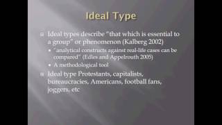 Max Weber #1.Ideal Types