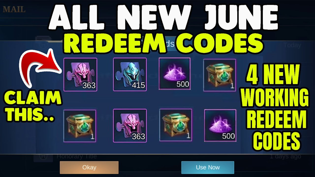 New 4 redeem codes in mobile legends june 2021 redeem now with 