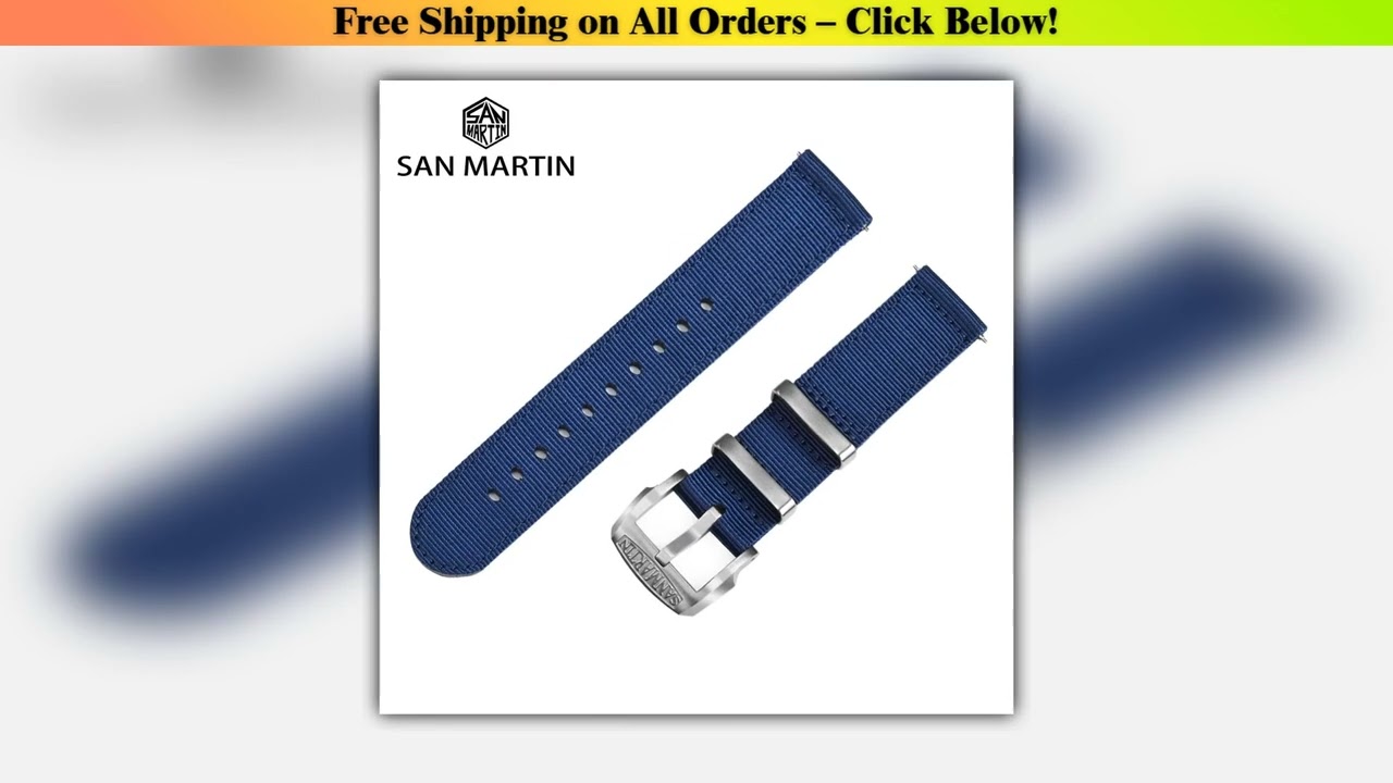 San Martin Quick Release Nylon Strap Premium Quality Sport Simply Style Watch Band For Men Women