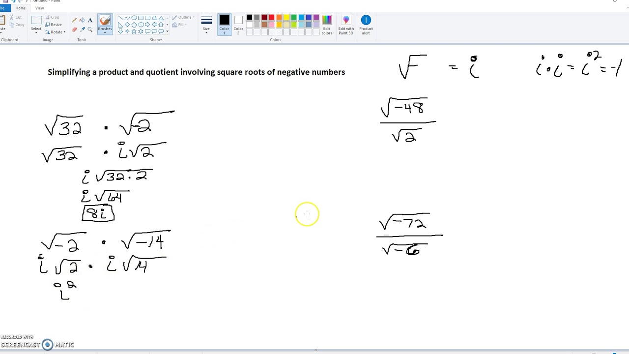 how-to-simplify-negative-square-roots-using-i