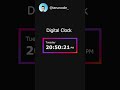 digital clock using html css #shorts #coding #htmlcss #css #htmlcsstutorial