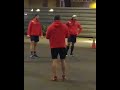 Alex Ovechkin and Jacub Vrana in a weird pre-game routine