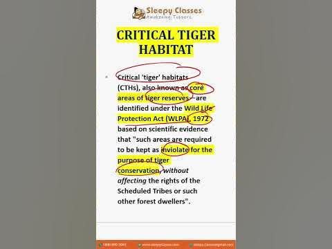 Critical Tiger Habitat vs Critical Wildlife Habitat - YouTube