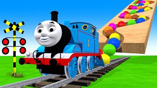 【踏切アニメ】カラフルな電車 TRAIN THOMAS 🚦 Fumikiri 3D Railroad Crossing Animation #1