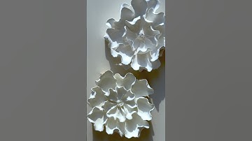 Sculpting flowers using air dry clay #homedecor #wallpainting