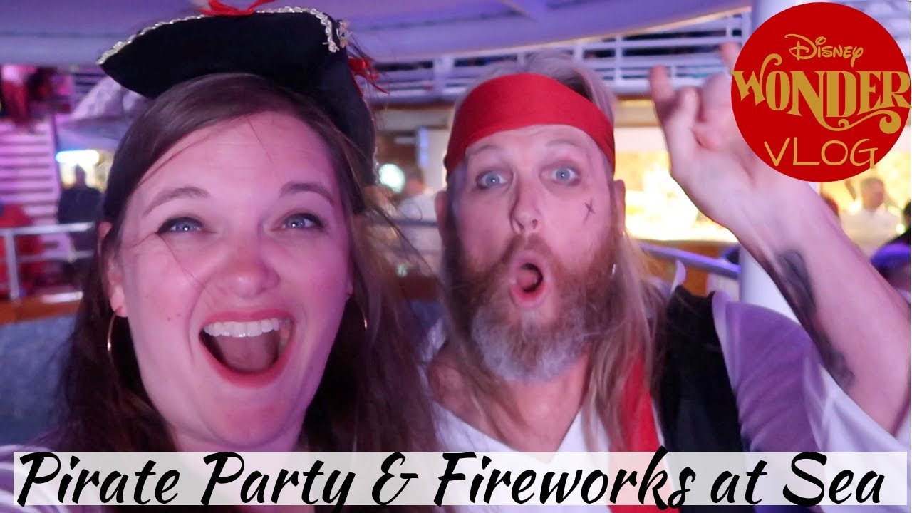 Arrggh! Pirates in the Caribbean Deck Party & Fireworks AT SEA!!!  | Disney Wonder Vlog