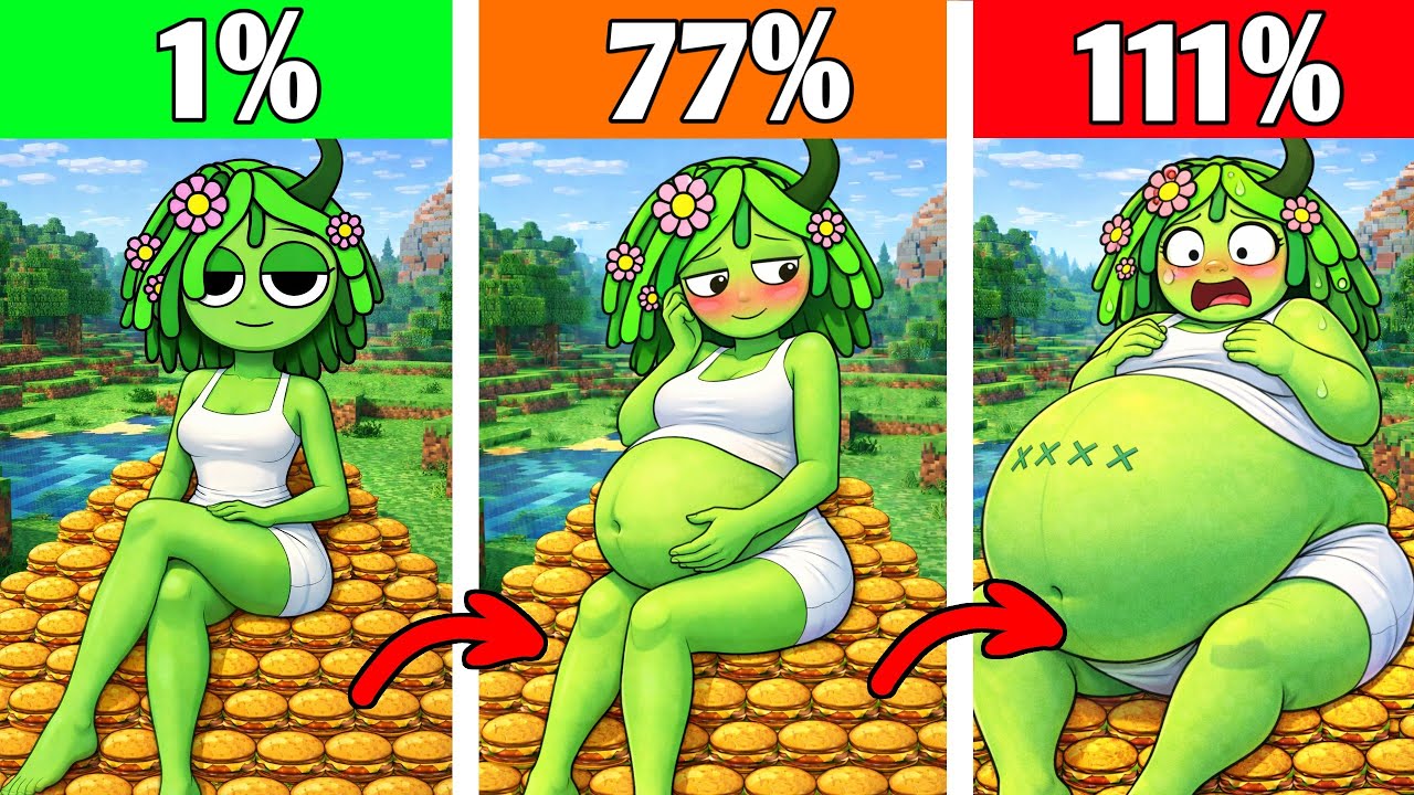 What Happens if Vineria Eats TOO MANY BURGERS | Minecraft Art Incredibox Sprunki 