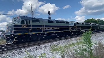 CSX B&O Heritage F40PHs 1, 2, and 3 Lead P001 Southbound Terre Haute, IN 8-23-22