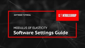 Modulus of Elasticity, Software Setting Guide — CONTROLS | CONTROLS Group