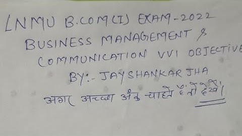 Lnmu B.Com Part 1 Business Management And Communication Mcq