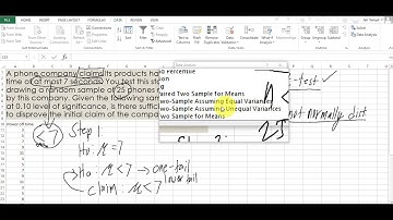Conducting One-Sample t-test in Microsoft Excel Part 1: The Hypotheses and the Excel Manipulation
