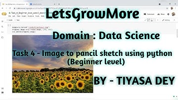 Image to pencil sketch using python #LetsGrowMore#TiyasaDeyAI