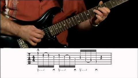 Sweep Picking Blues Licks Guitar Lesson @ GuitarInstructor.com (excerpt)