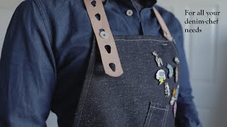 Making a raw denim apron